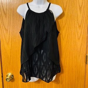 Faisca Women’s Black layered tank top